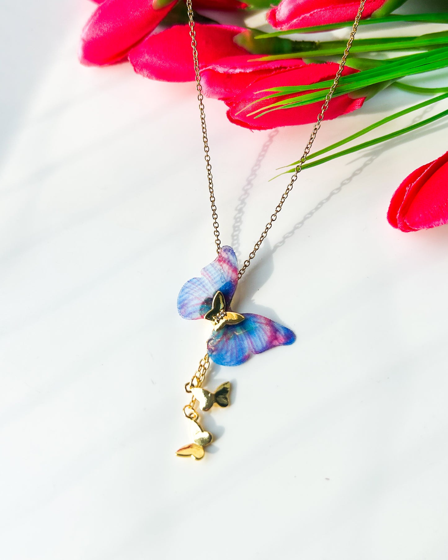 Butterfly charm necklace