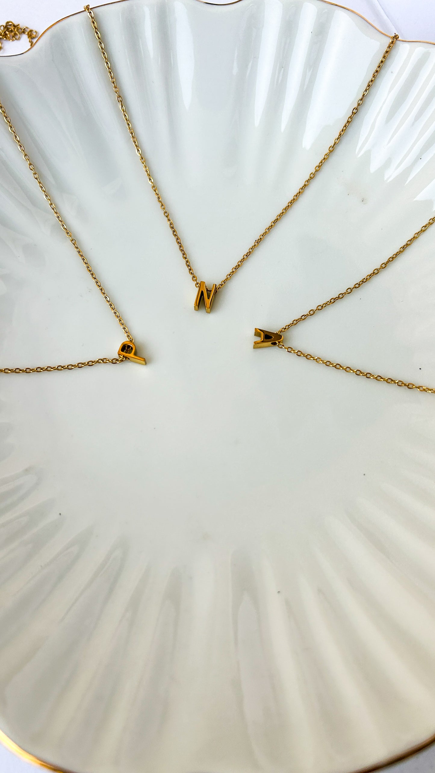 Minimal initial necklace- B