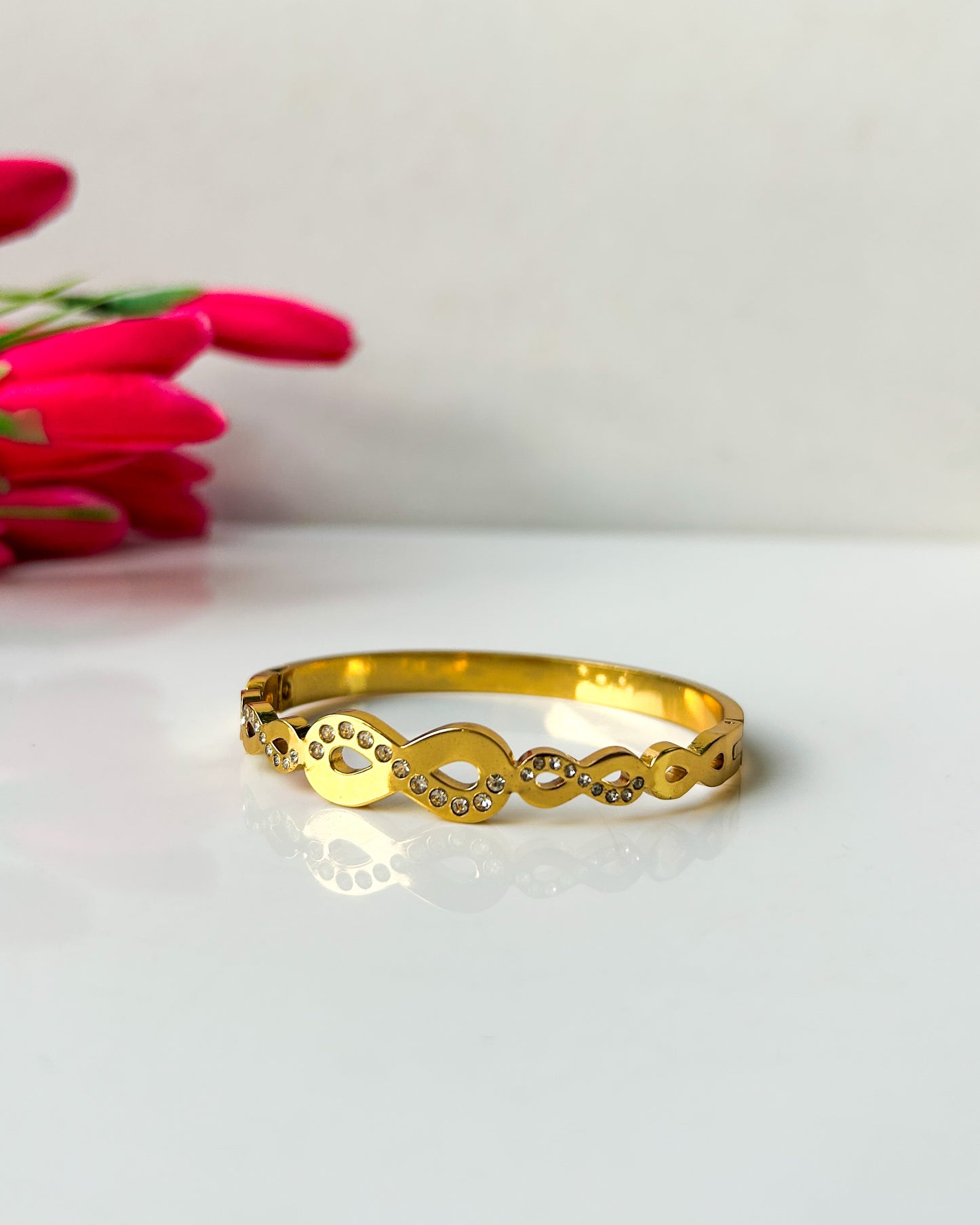 Studded infinity thin wrist/ baby size bracelets