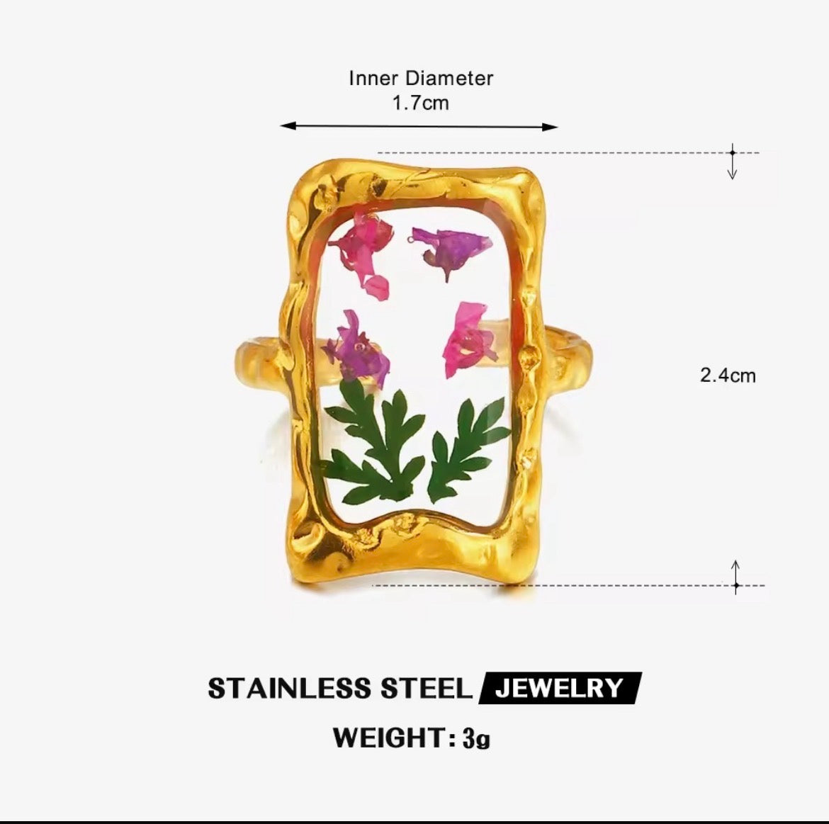Rectangular resin ring