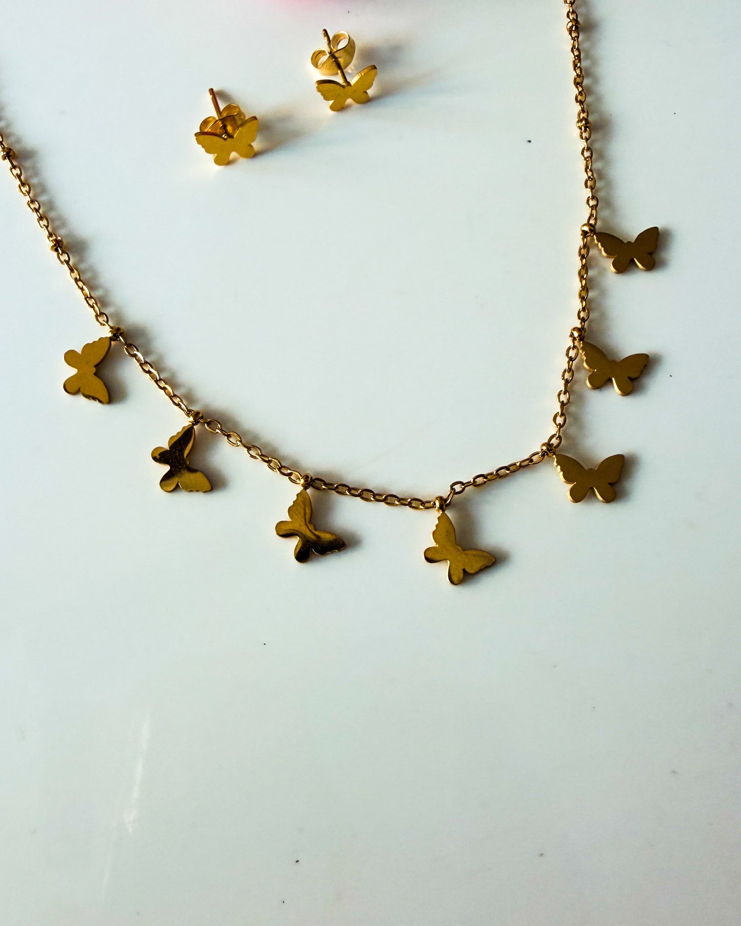 Butterfly combo earrings and necklace