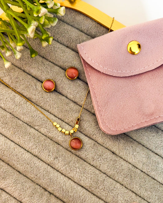 Rani rose necklace combo with pouch