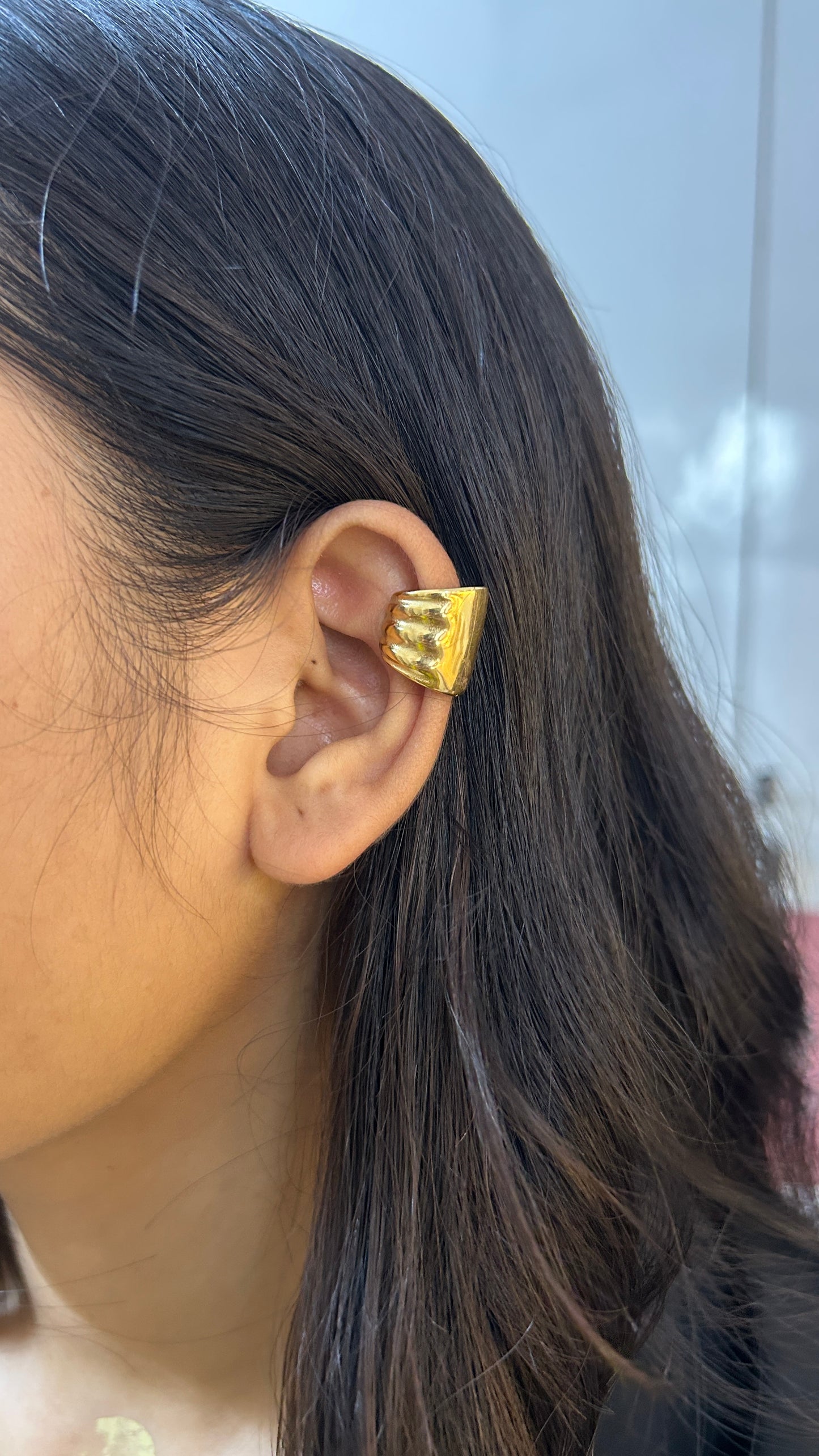 Luxe fold no piercing press on Earcuff (pair)