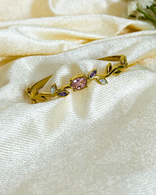 Pink purple tulip bracelet