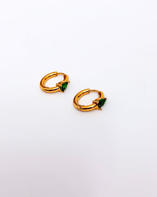 Huggies with green drop stone detailing