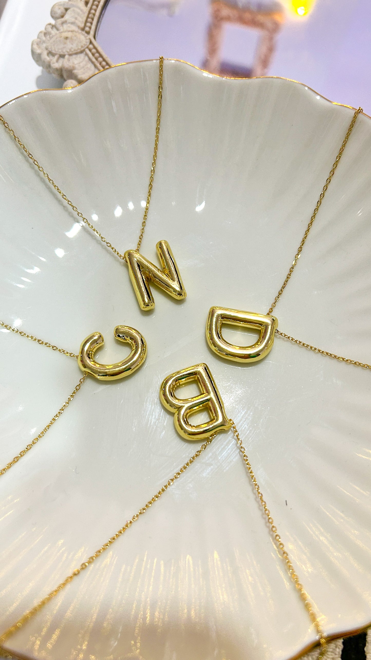 Puffed Initial necklace