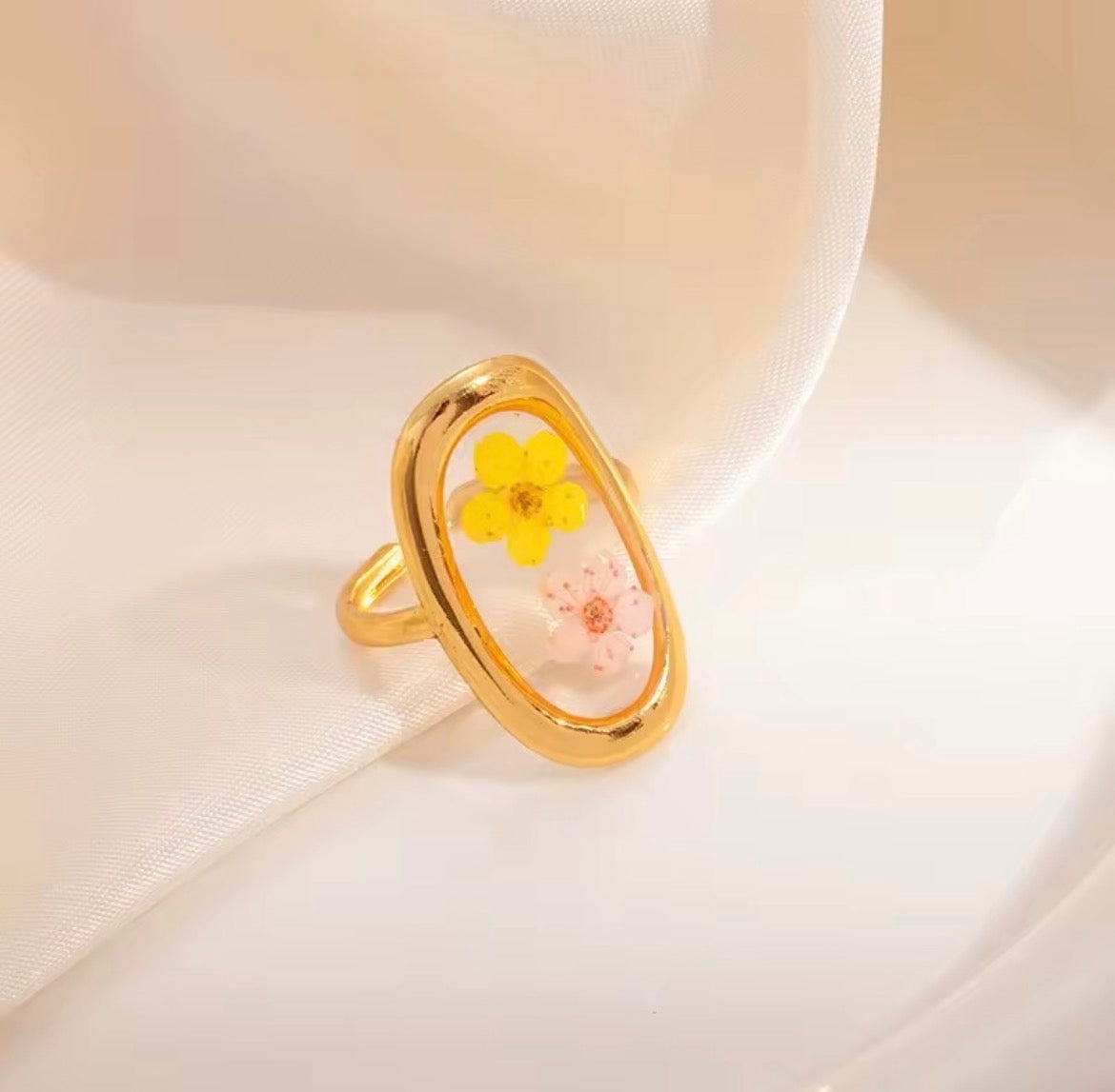 double flower resin ring