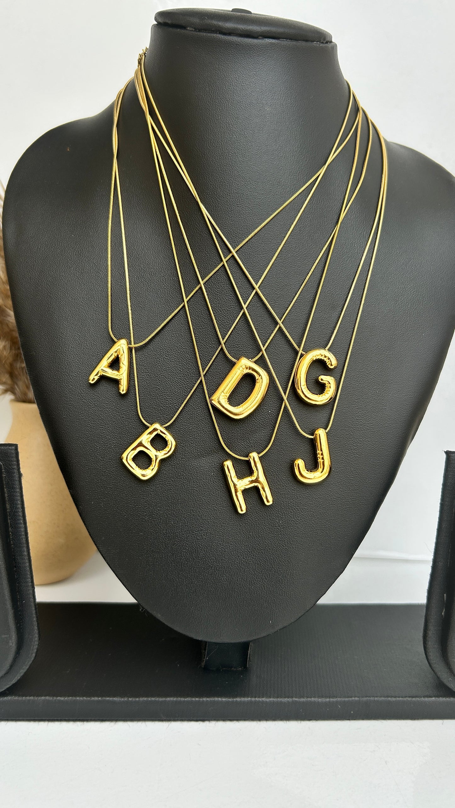 Viral puffed initial necklaces