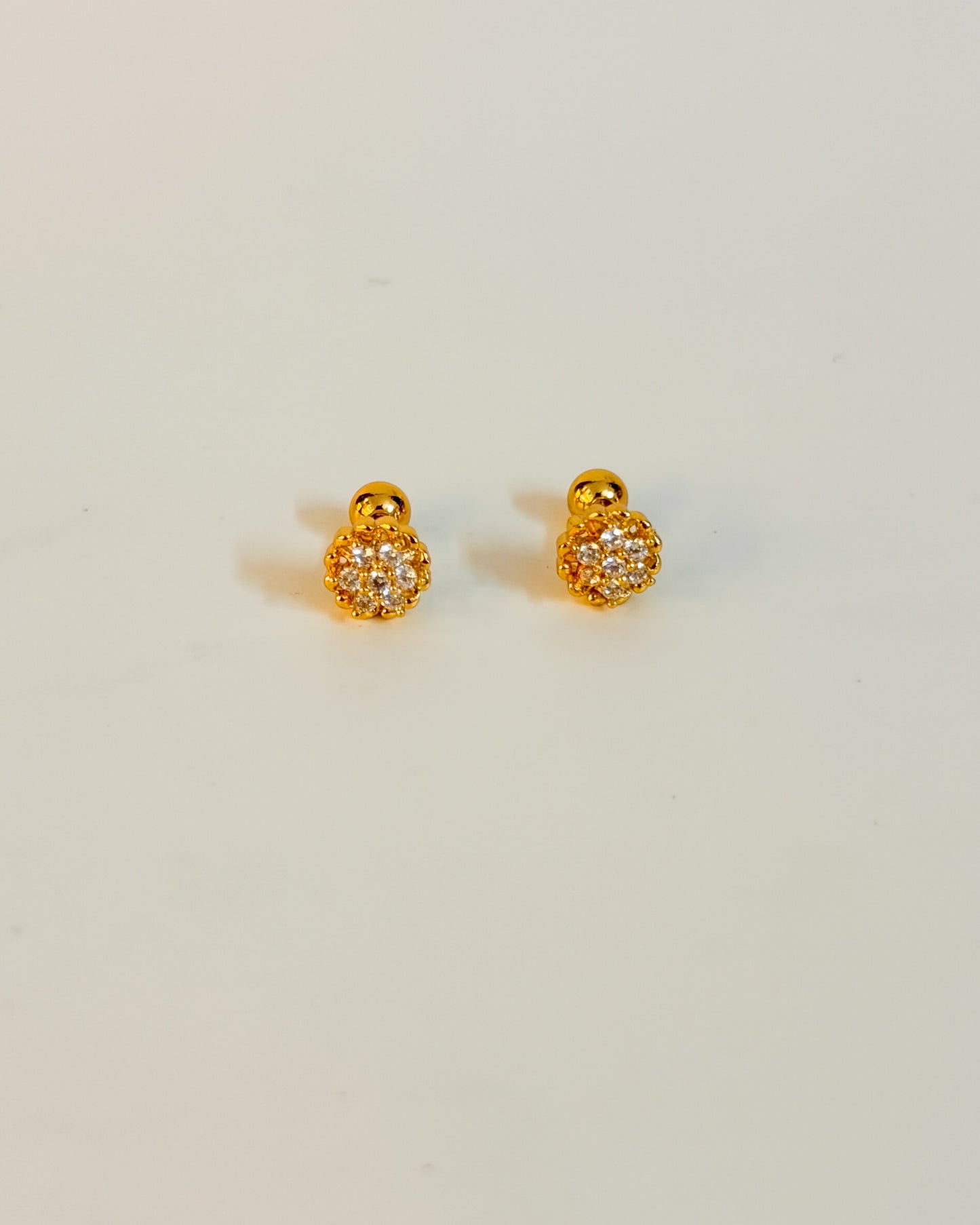 Structured flower ball back studs
