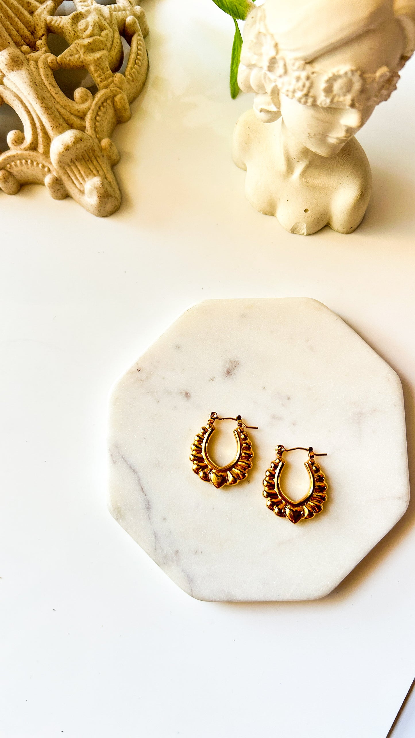 Vintage heart hoops