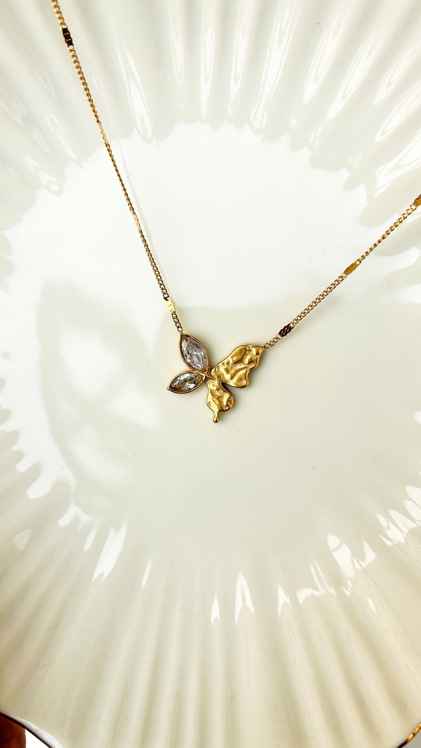 Studded butterfly necklace