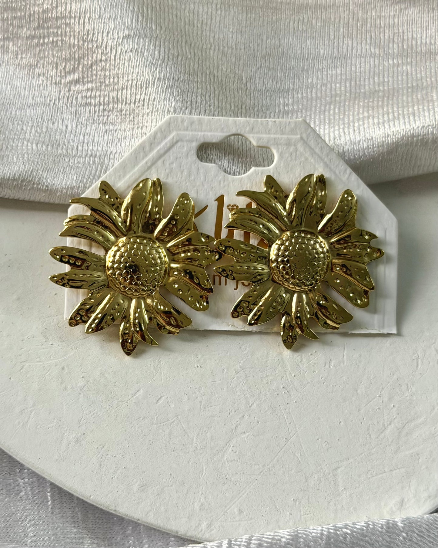 Sunflower statement earrings