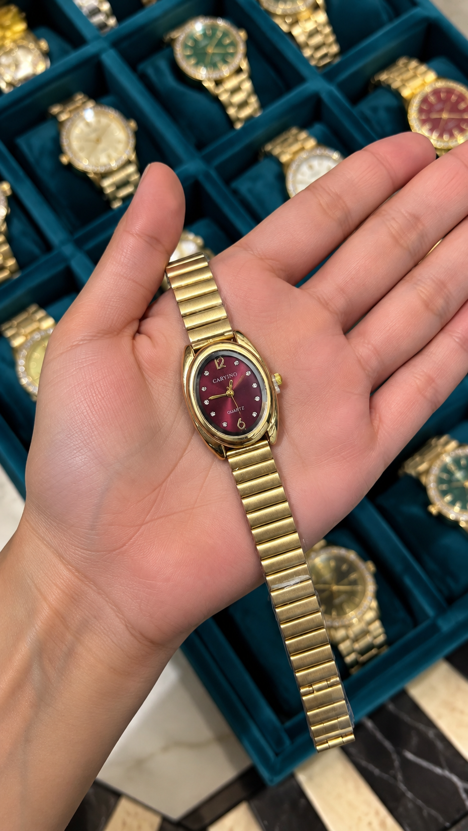 Luxury look burgundy watch