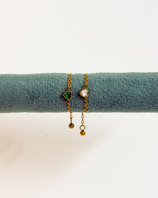 Mini heart adjustable chain ring