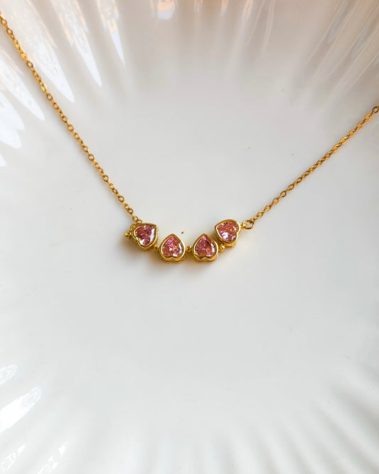 Solid pink heart magnetic necklace