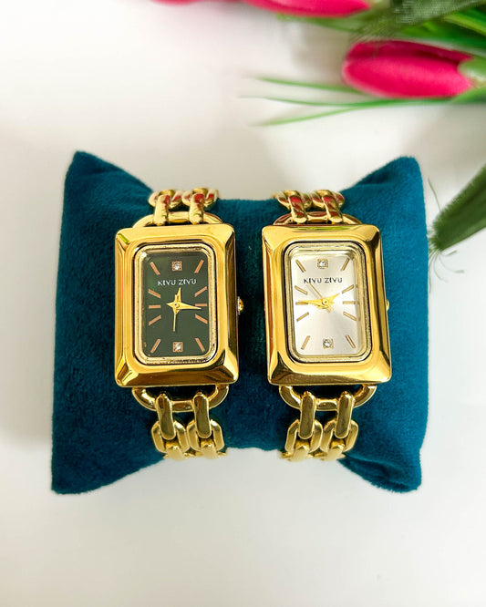 Solid link pattern thin wrist baby size watch