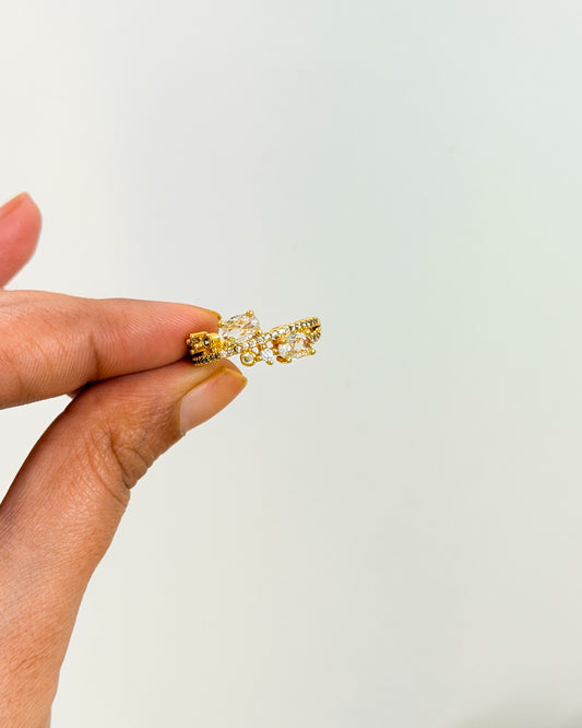 Studded layered Adjustable ring