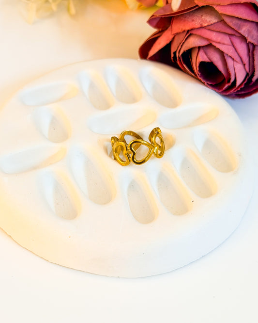Bubble heart Adjustable ring