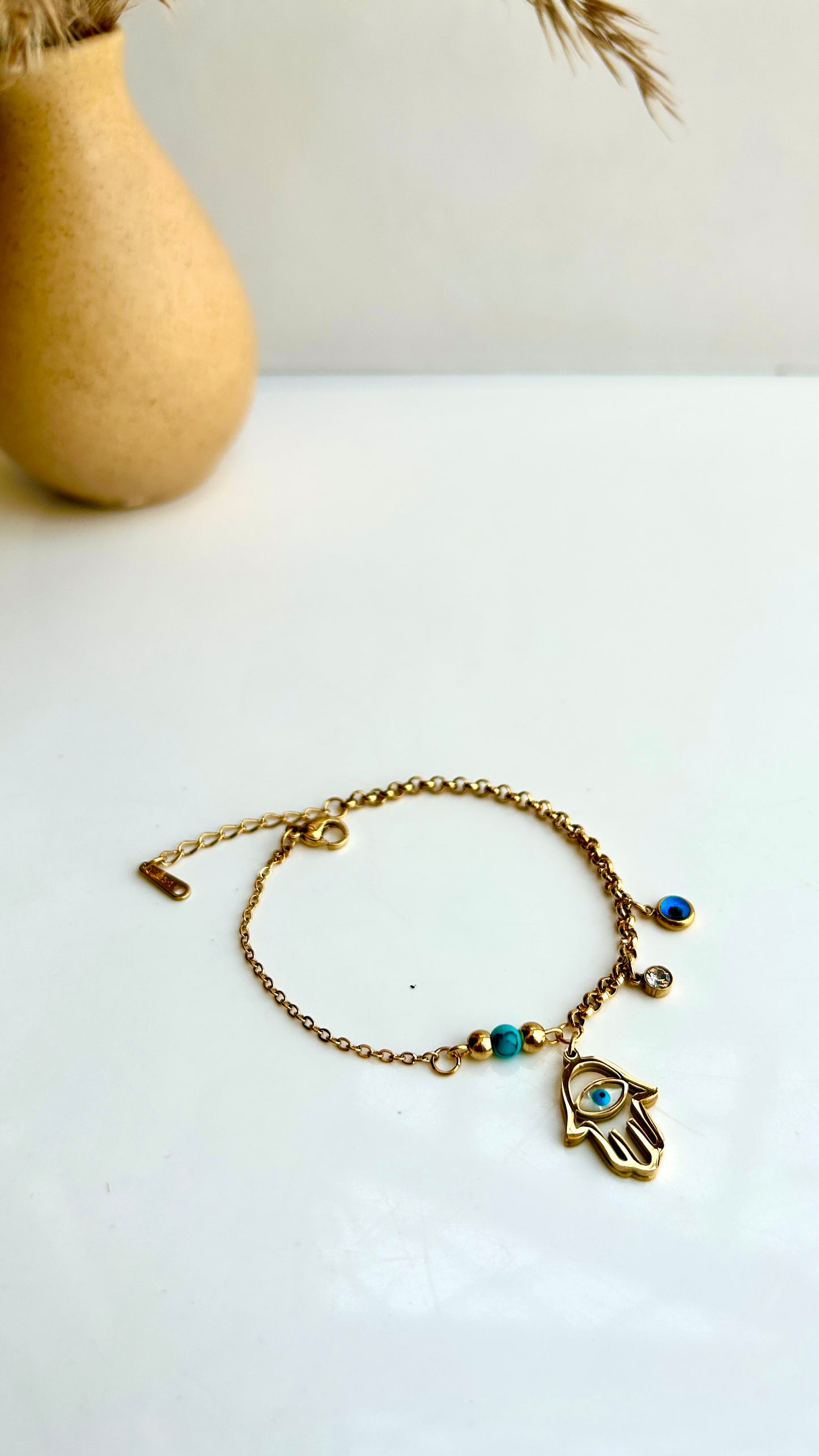 Evil eye hamsa charm bracelet