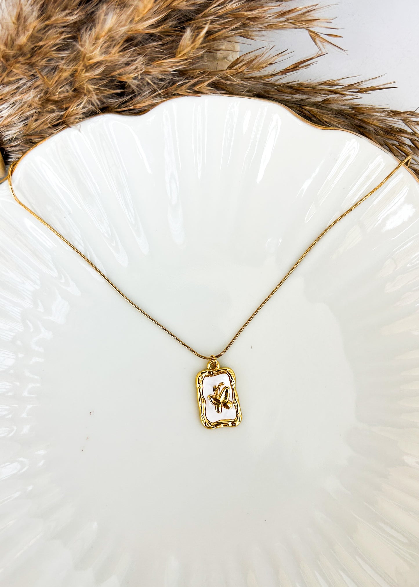 Enamel butterfly necklace