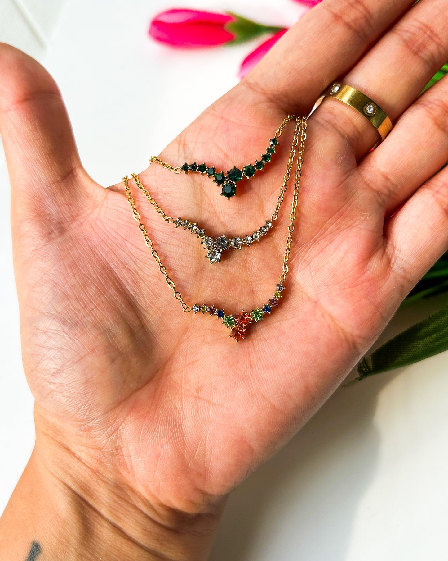 Minimal stone necklace