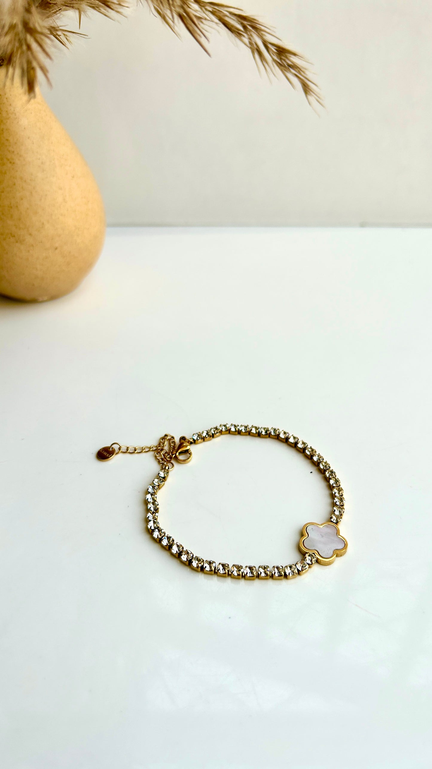Studded clover bracelet