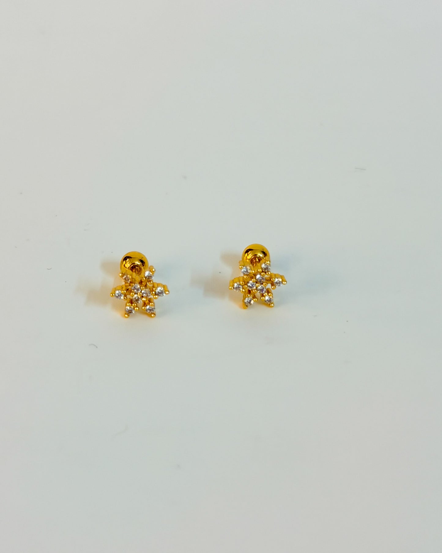 6 petal flower ball back studs