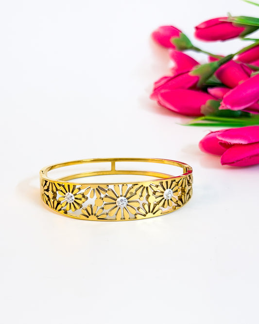 Studded floral bracelet