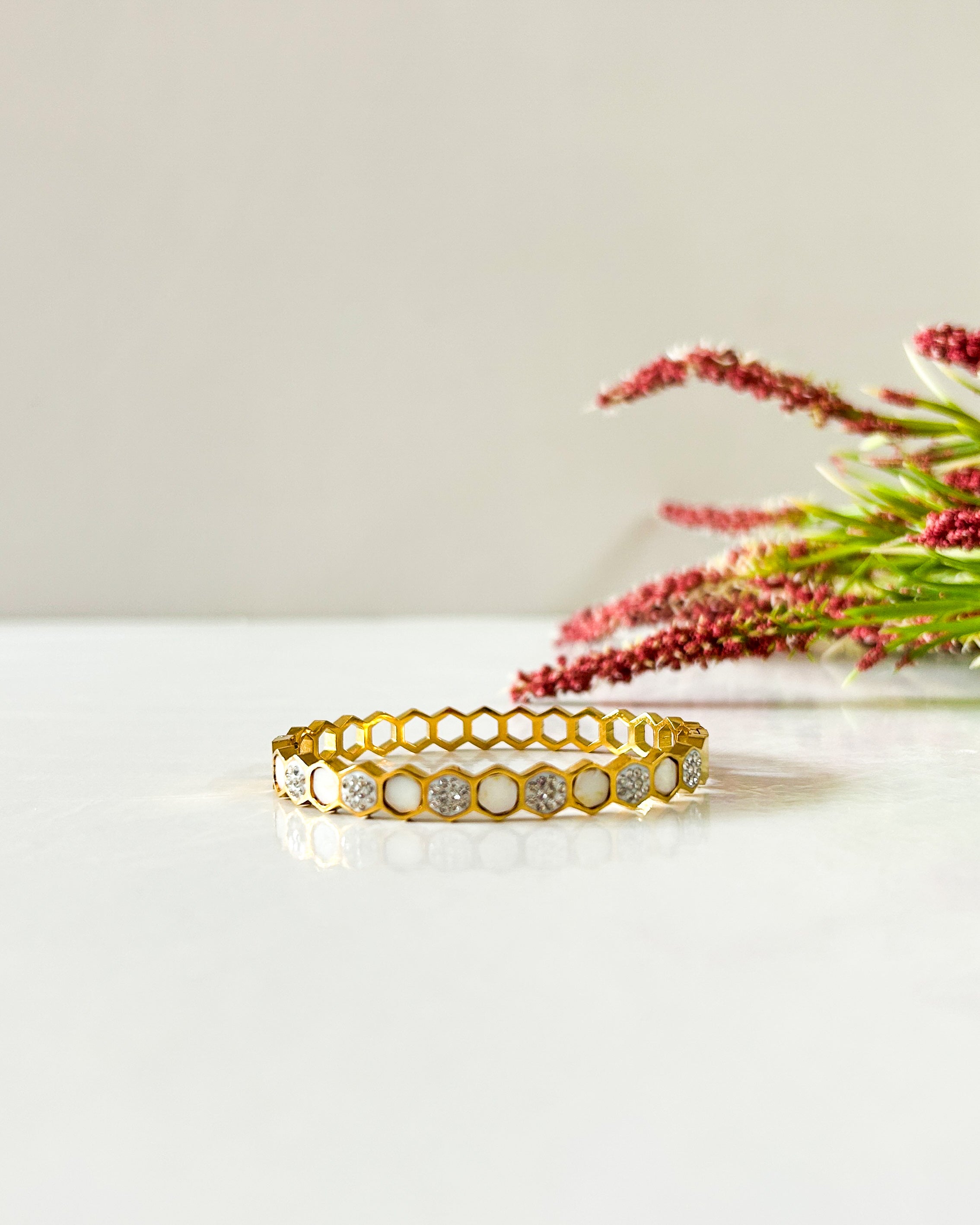 Mop Honeycomb Thin Wrist Bracelet AllThingsPrettyByM mop-honeycomb-thin-wrist-bracelet-allthingsprettybym