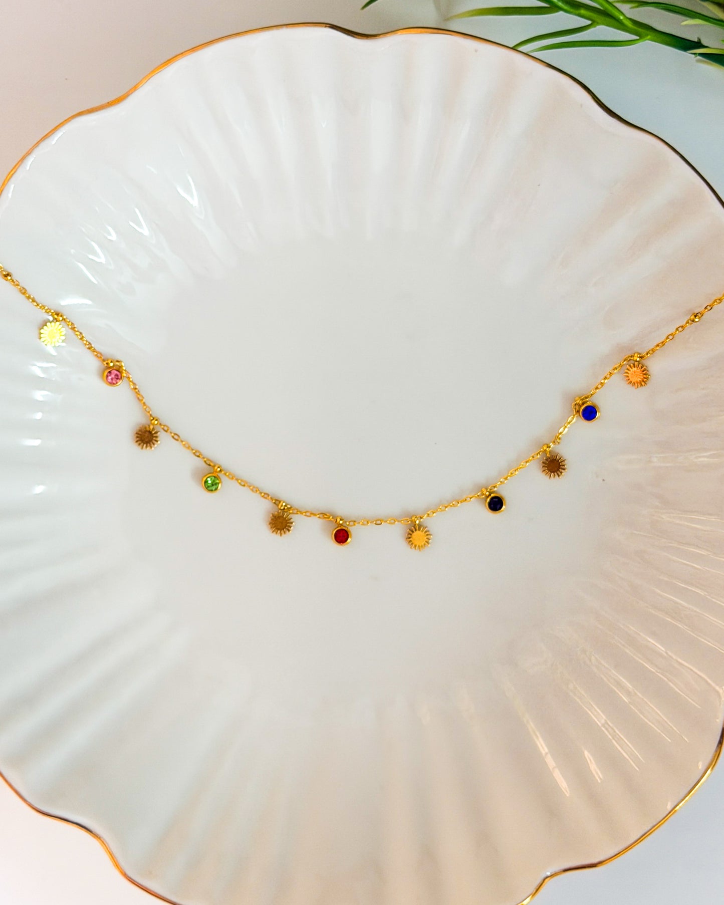 Sun charm necklace