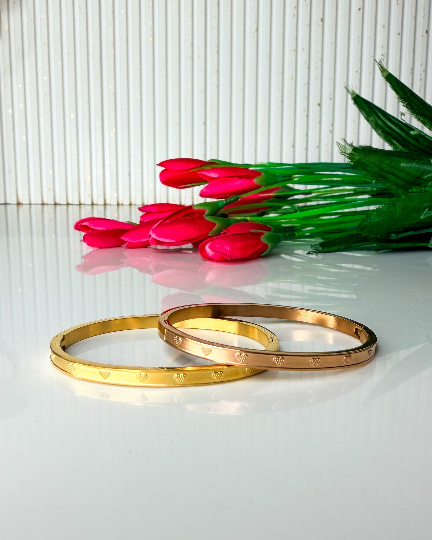 Heart detailed thin wrist/ baby size bracelets