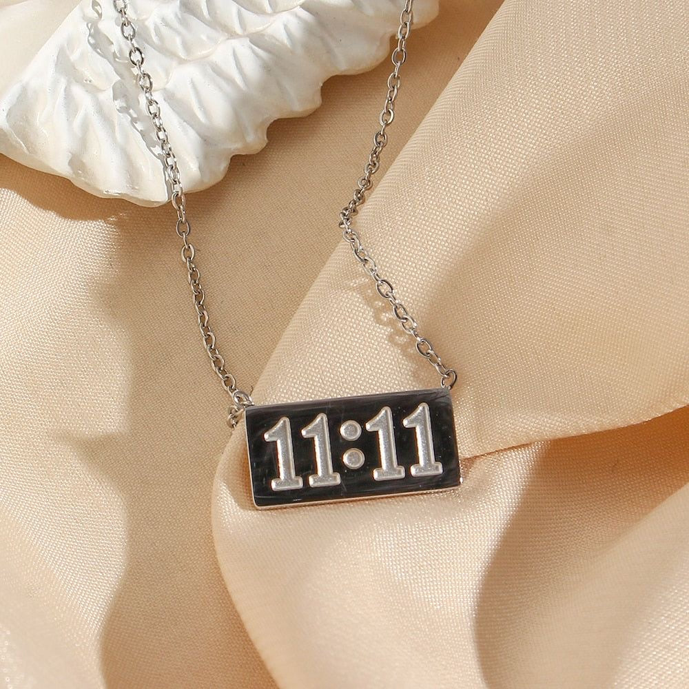 Silver 11:11 necklace