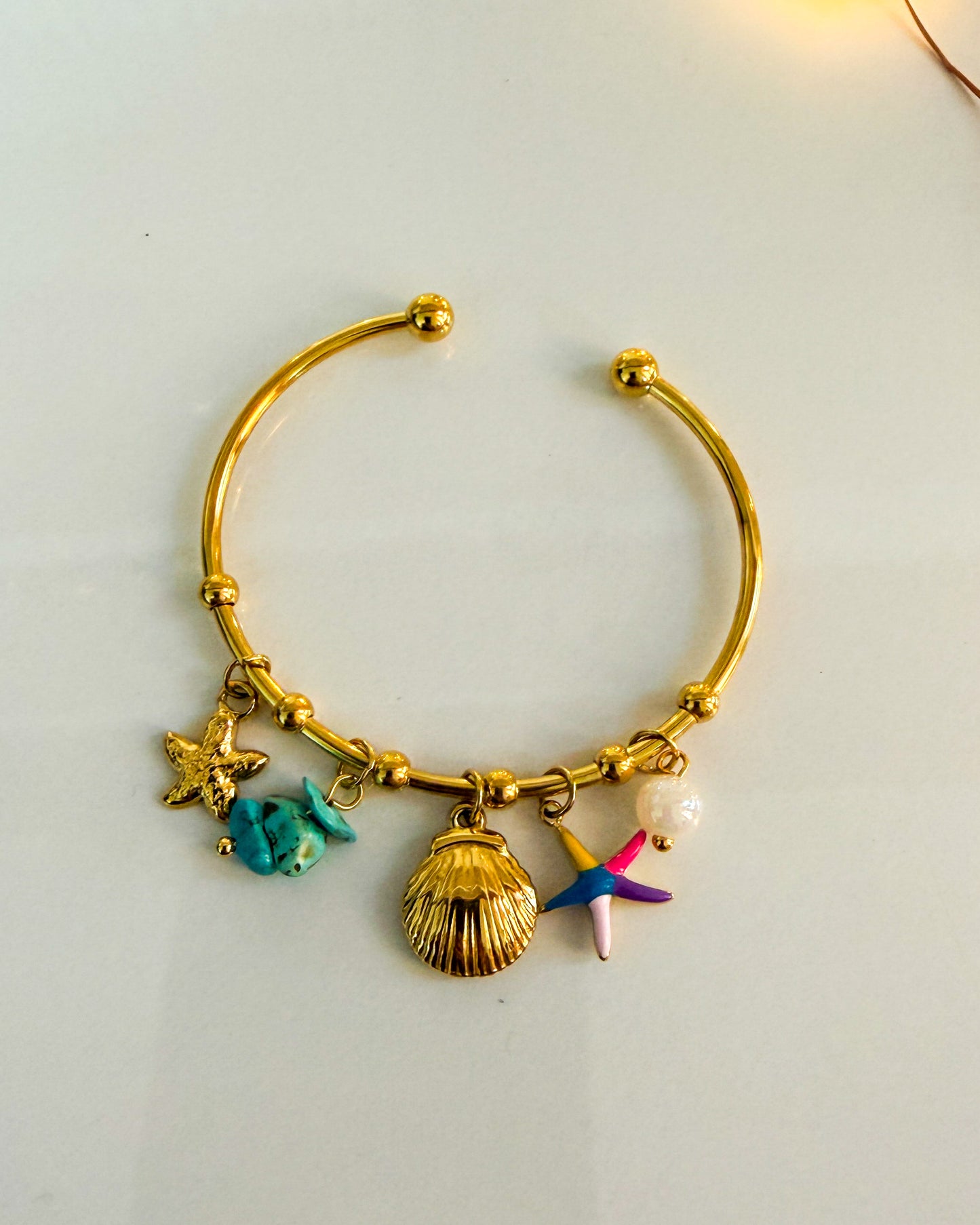 Ocean charm thin wrist/ baby size bracelet