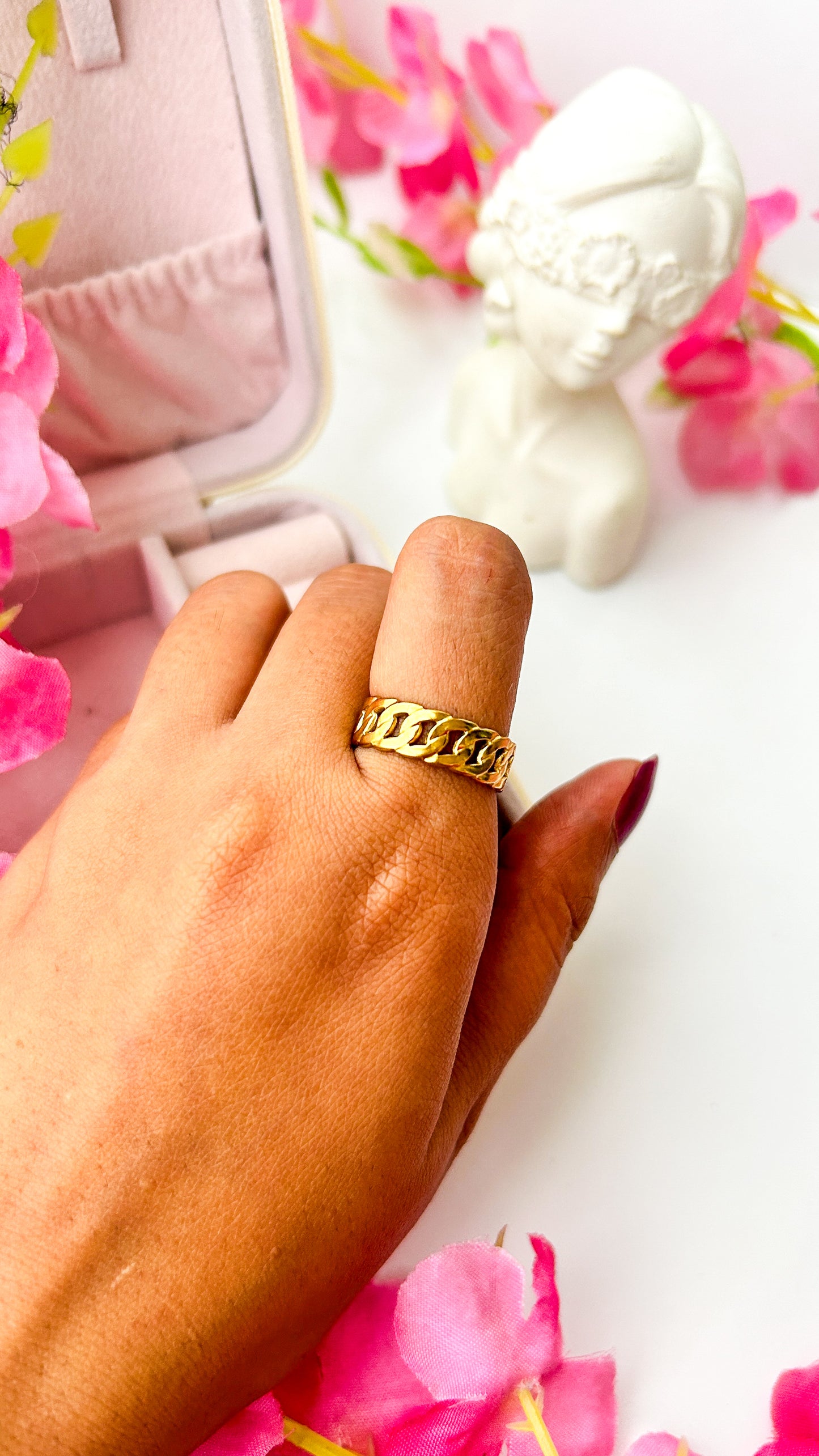 Mini cuban link ring ( adjustable)