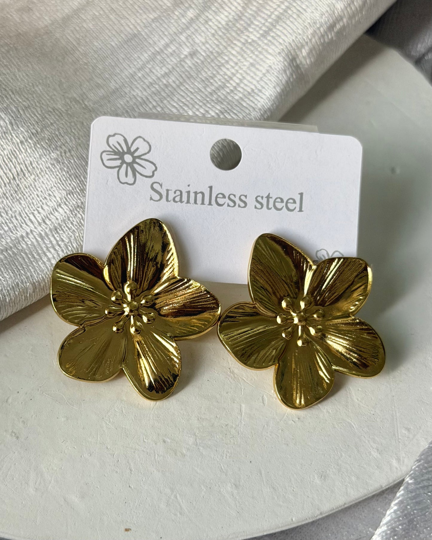 Flower statement earrings