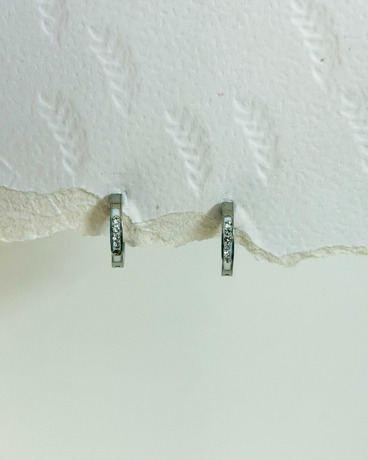 Medium silver studded Huggies
