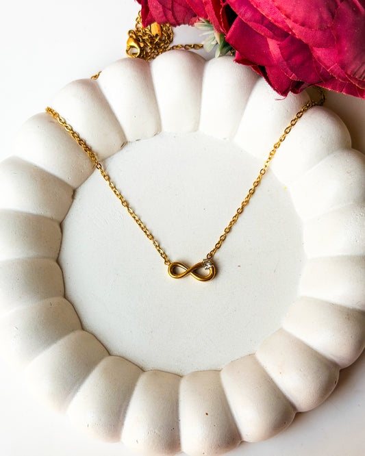 Infinity with stone necklace