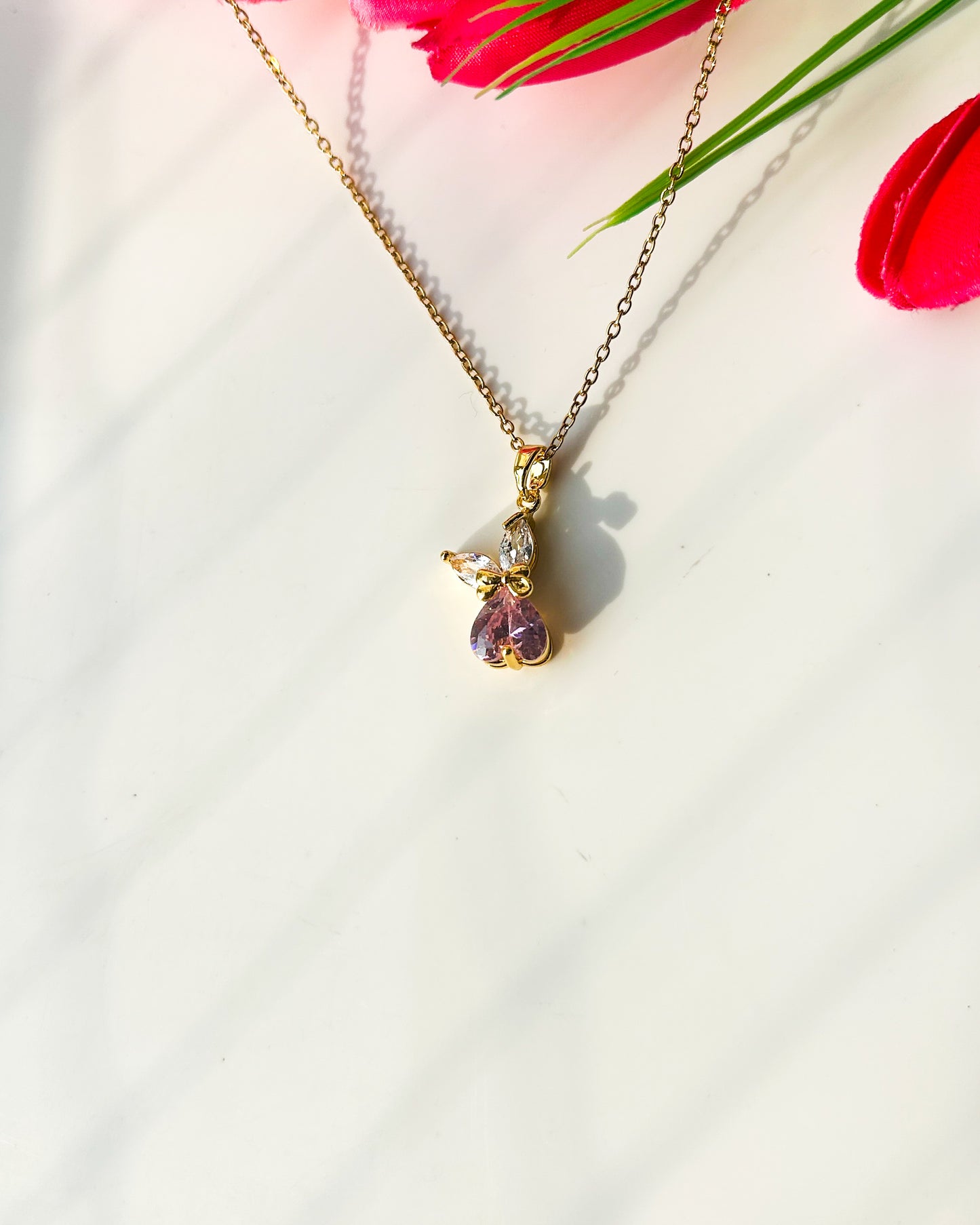 Cute heart bow Necklace