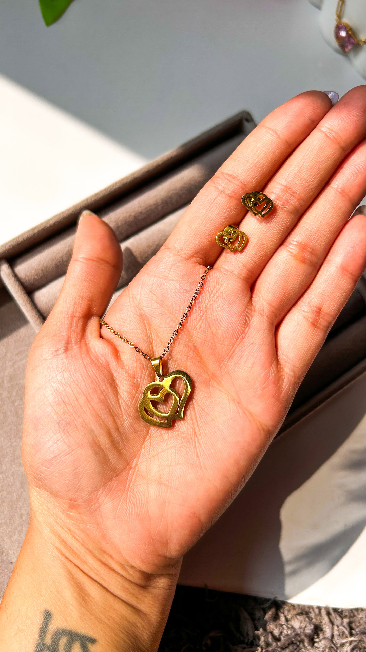 Heart2.0 necklace+ earrings combo