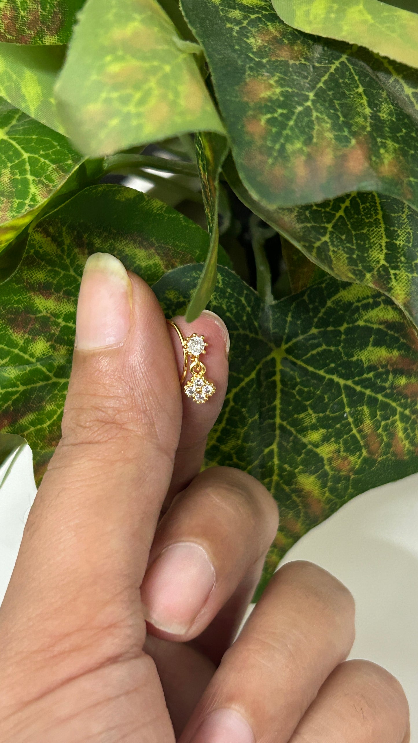 Floral Ear/nose piercing mini hoops