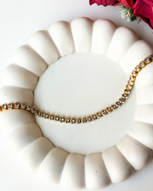 Oval stone tennis bracelet