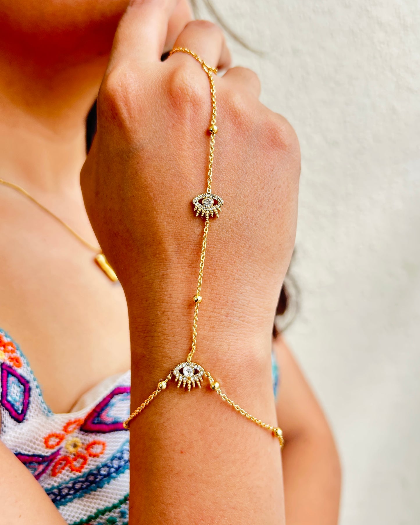 Evil eye hand chain