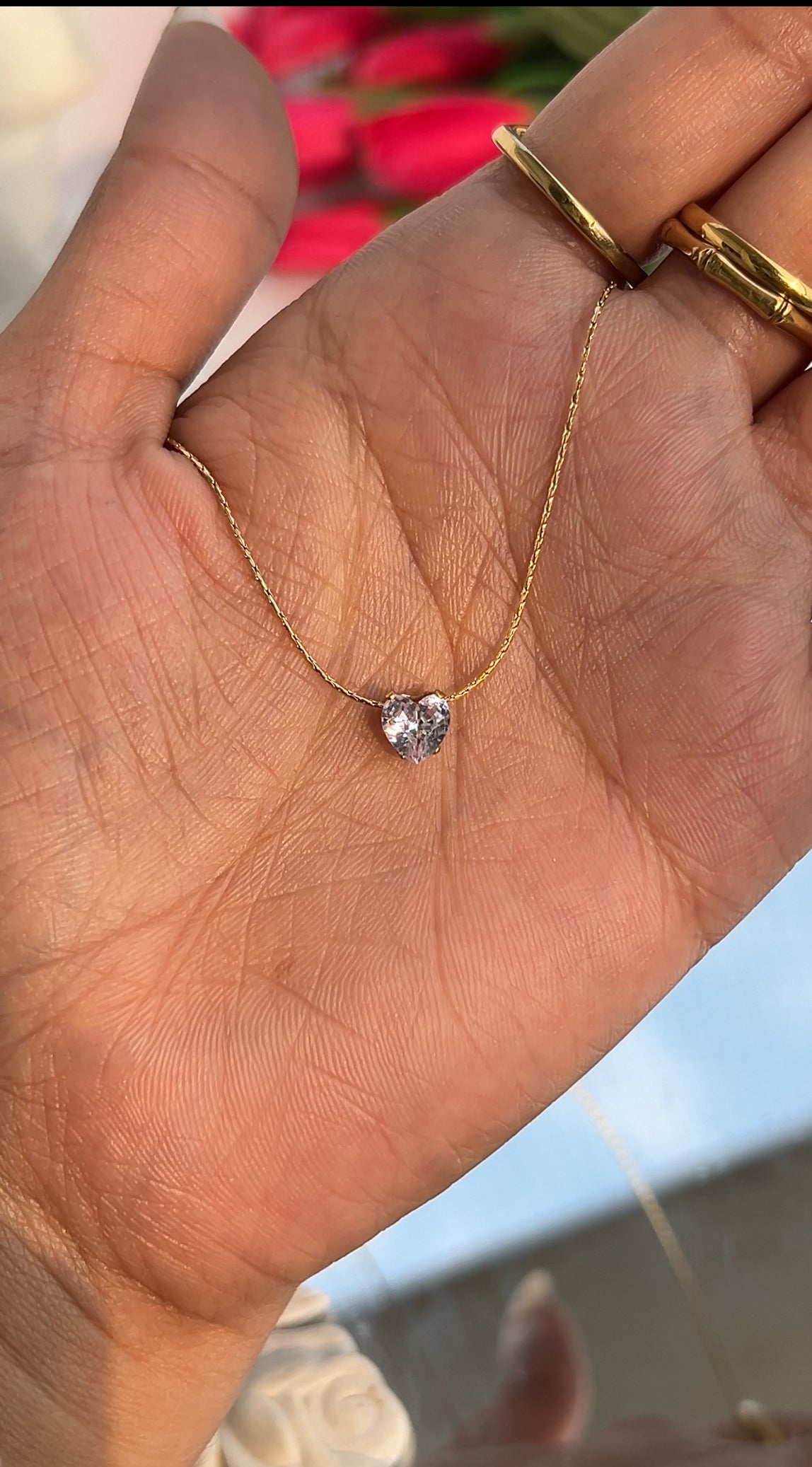 Suhana khan inspired heart solitaire necklace