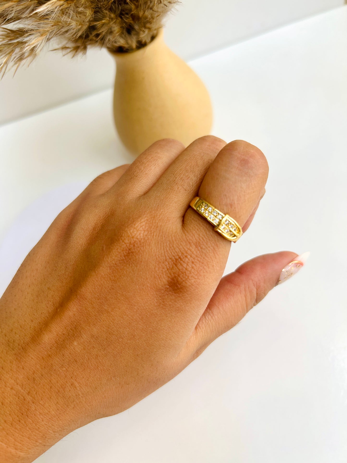 Studded belt adjustable ring