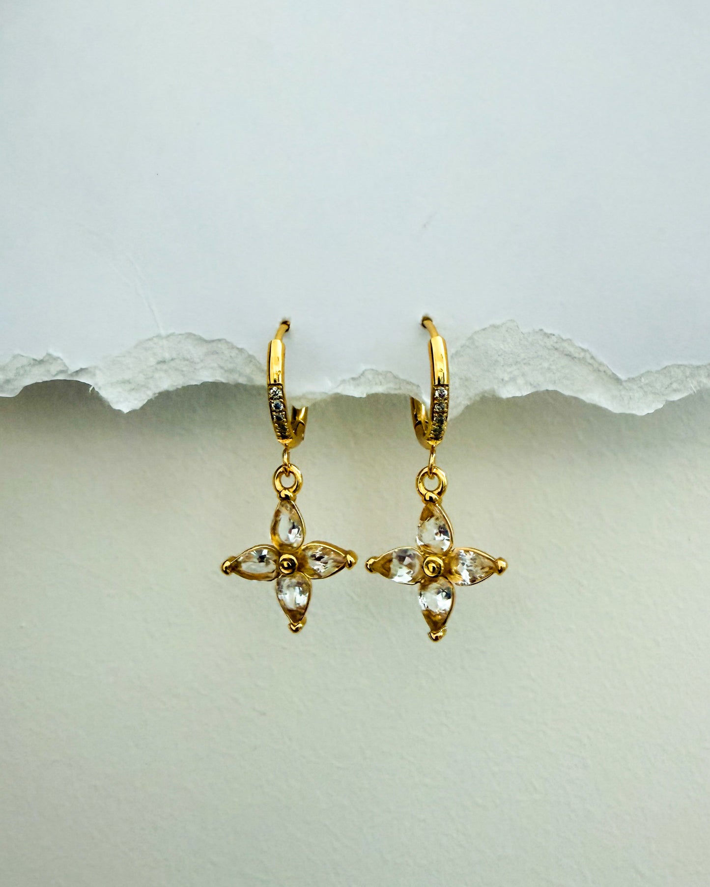 Floral stone huggies