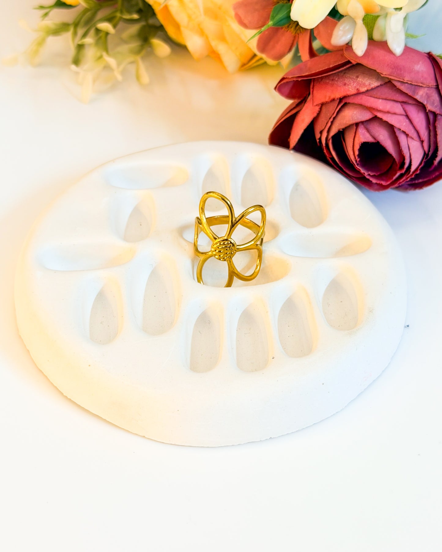 Big flower Adjustable ring