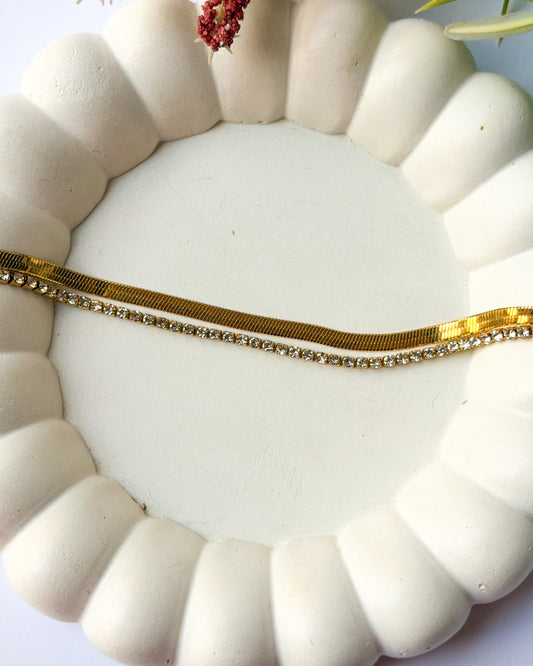 Layered tennis bracelet