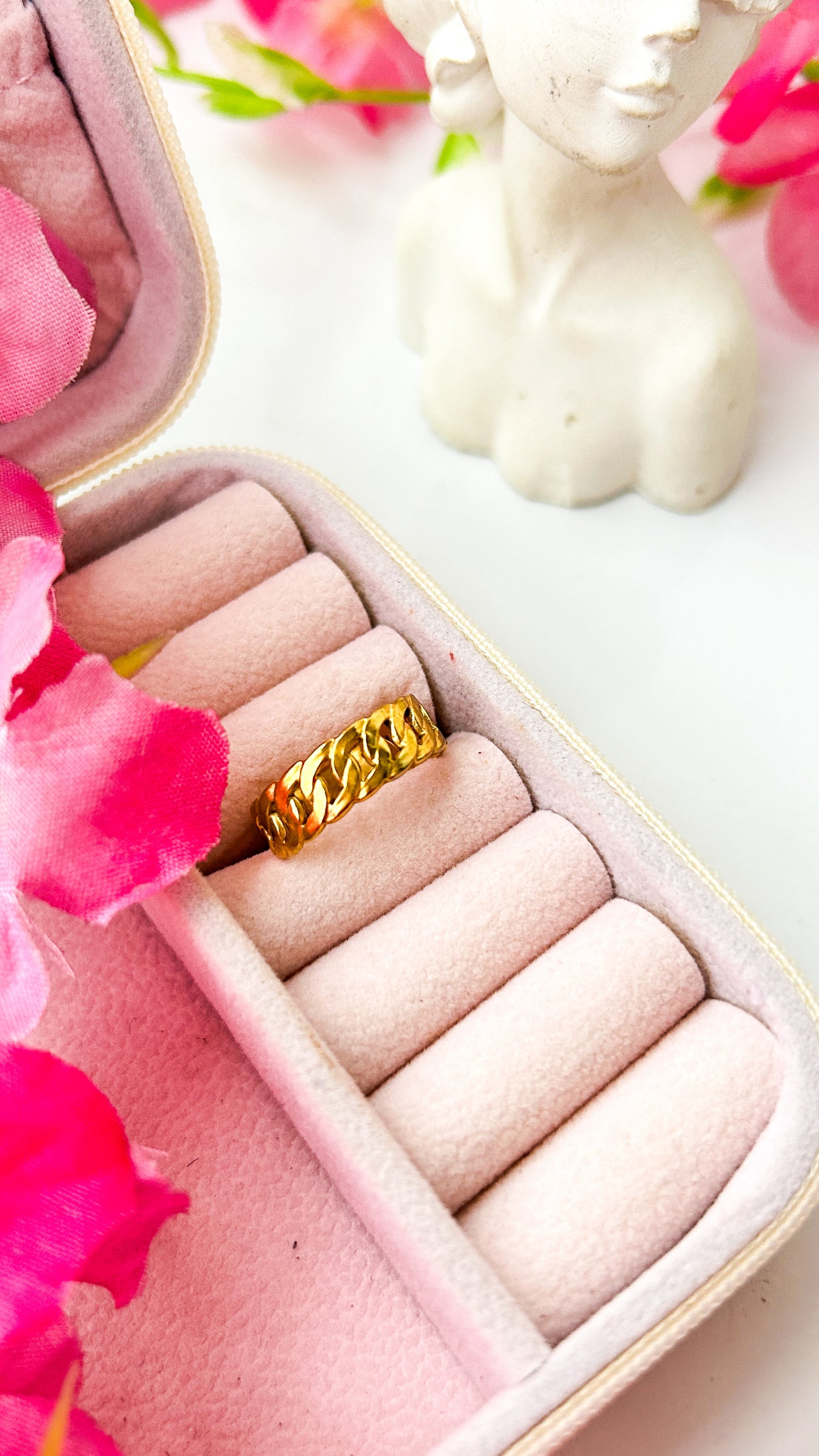 Mini cuban link ring ( adjustable)