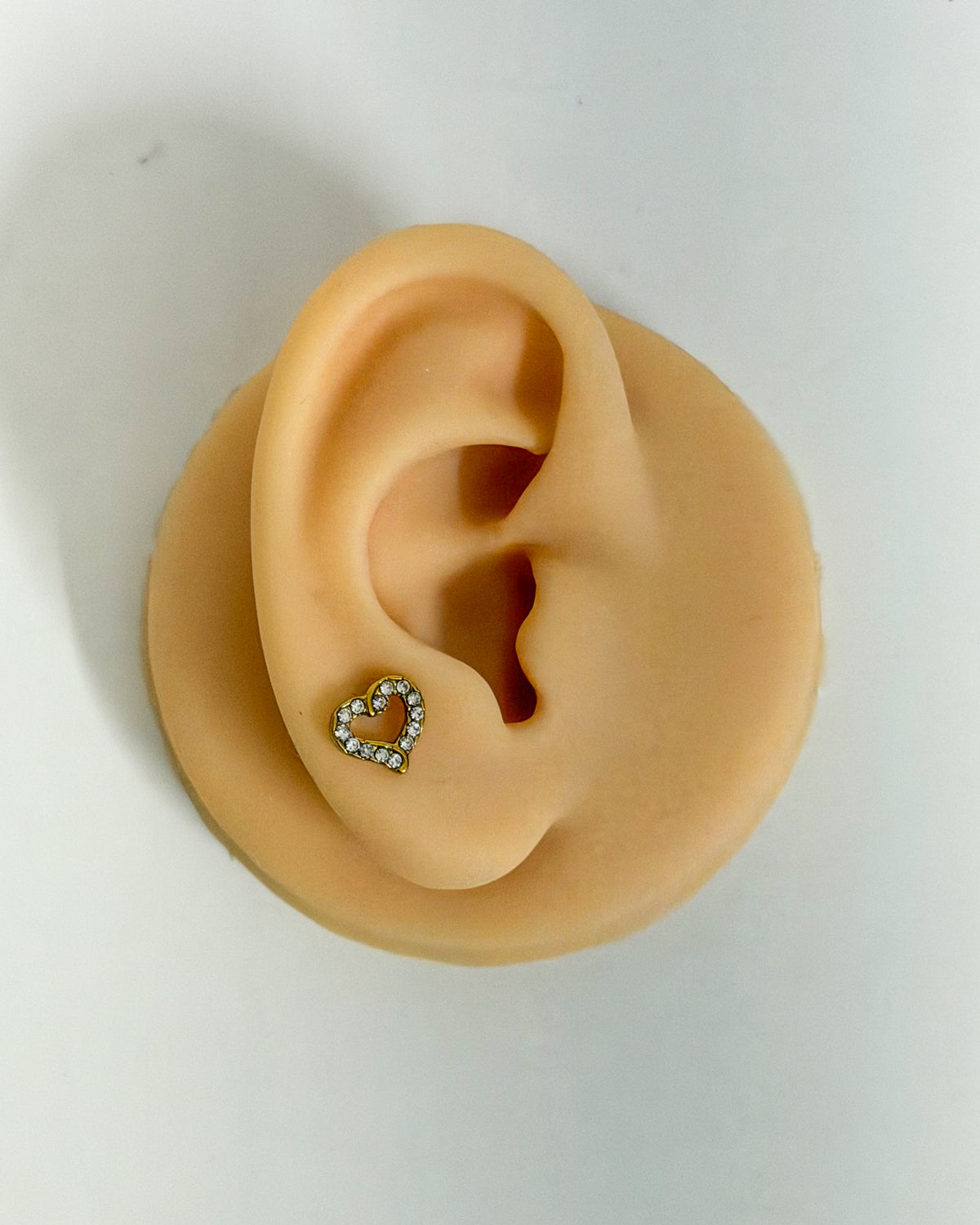 Studded hollow heart ballback studs (Ss)