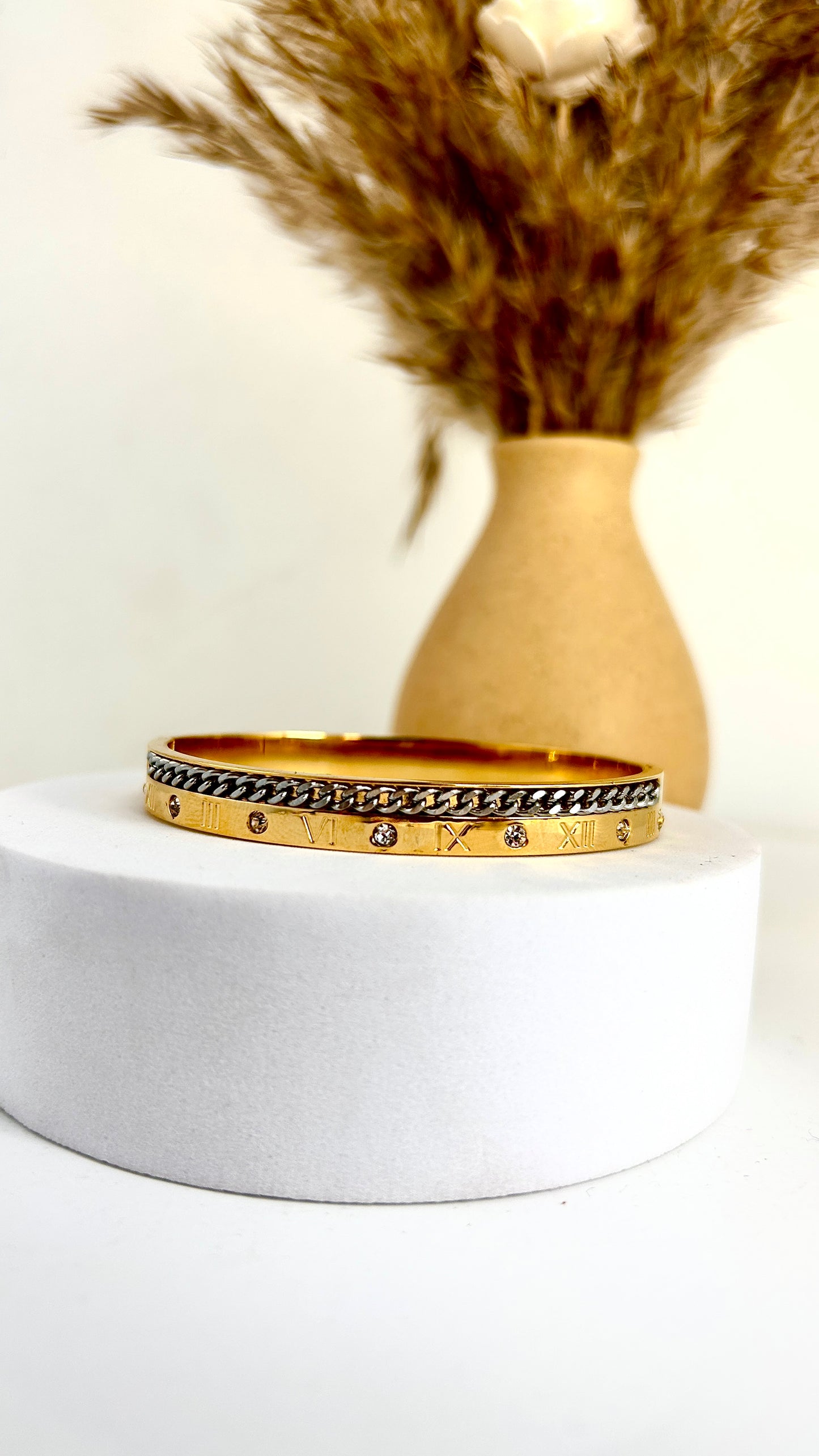 Men solid cartier dual tone bracelet